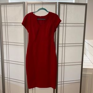Black Halo Red MIDI Dress Business Formal With Slit in the Back Women’s Size 10